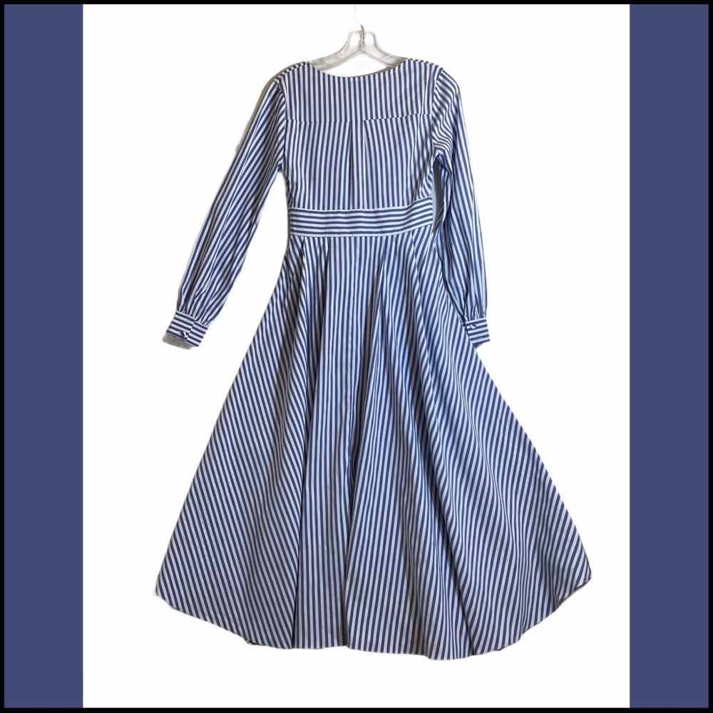 AQUA Striped Blue & White High/Low Dress Sz XS - Picture 5 of 10